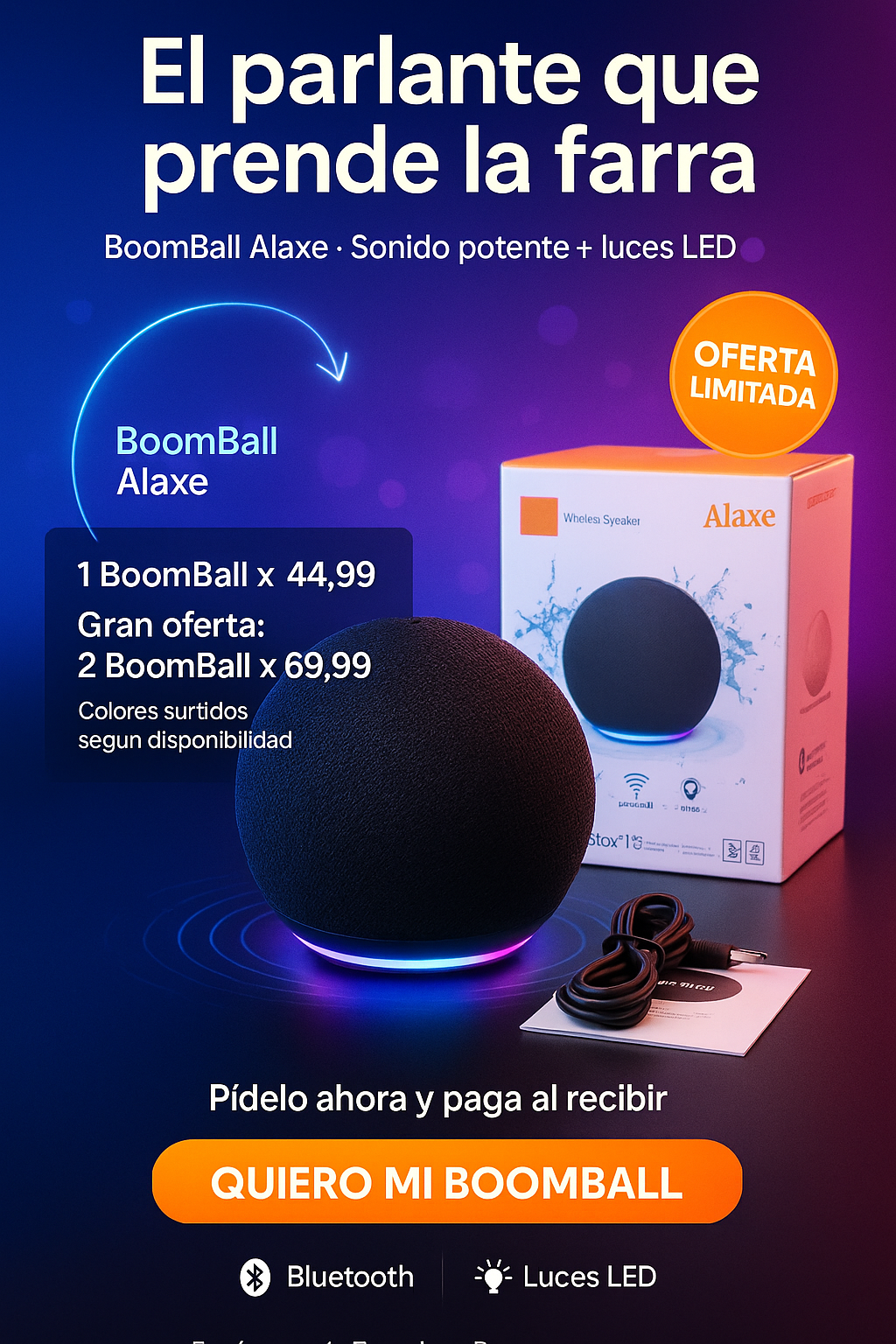 BoomBall Alaxe - Parlante Inalámbrico Portátil 5W